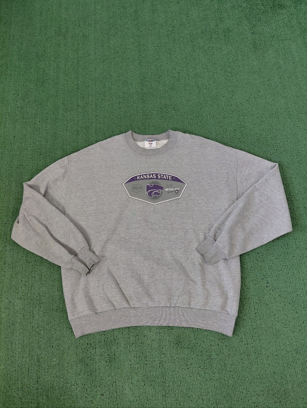 VINTAGE 1999 Kansas State Wildcats NCAA College Sports 90's Gray Lightweight Cre